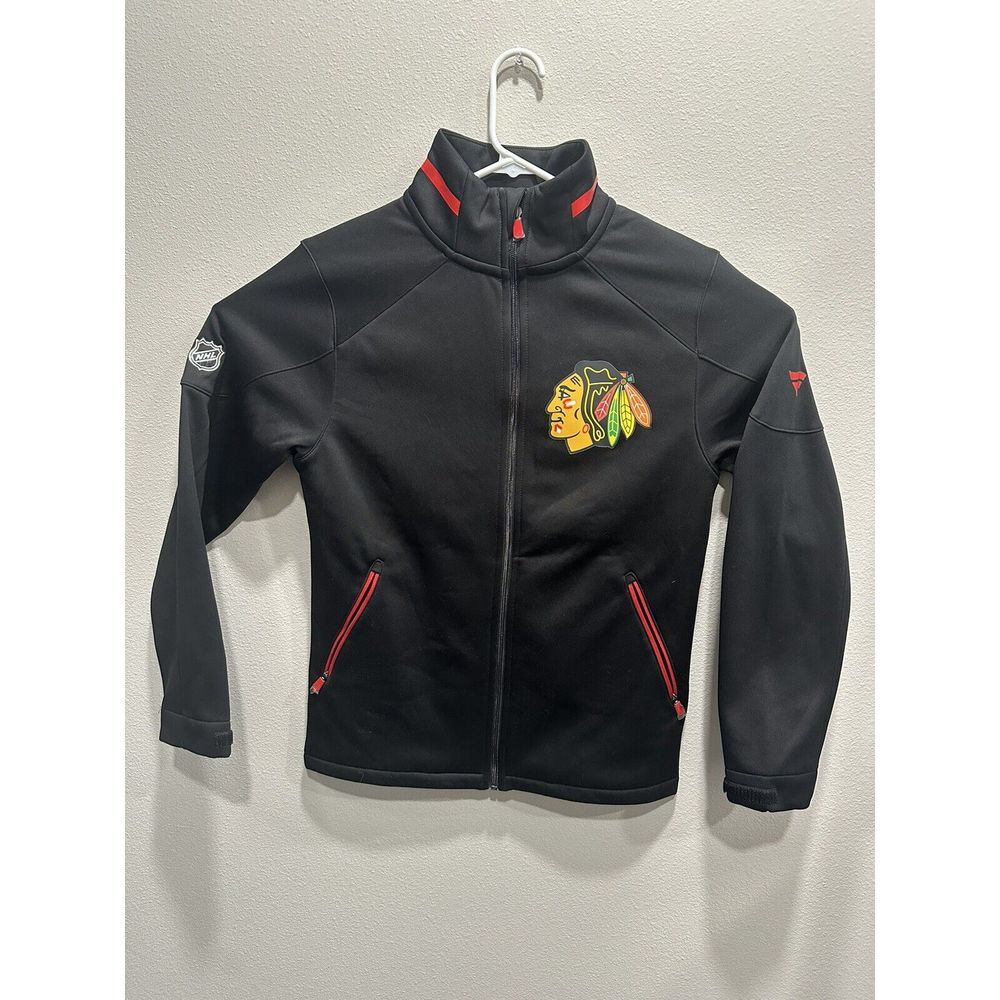 Men's Fanatics Black Chicago Blackhawks Full-Zip Fleece Jacket - Small - Picture 1 of 9